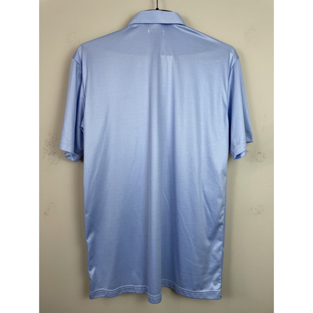 Collars & Co Dress Collar Polo Mens Large Blue Herringbone Short Sleeve Golf - Picture 3 of 8